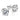Pair of white gold stud earrings with clear gemstones on a white background