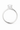 White gold ring with a heart-shaped shank and diamond on a white background