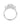 White gold ring with three diamonds on a white background