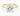 Gold ring with a large diamond on a white background