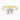 Gold ring with a large diamond on a white background