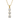 Gold necklace with three diamond pendants on a white background