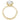 Gold ring with a large diamond on a white background