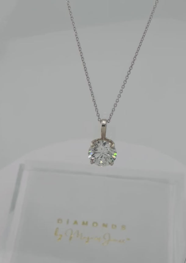 360 View Lab Grown Diamond Eternal Scroll White Gold Pendant