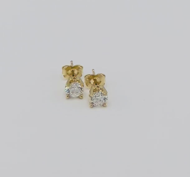 360 View Lab Grown Gold Diamond Vivea Stud Earrings